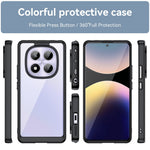 WANLONFENG For Xiaomi Redmi Note 14 Pro 4G Phone Case  XC Series TPU Acrylic Cover with Tempered Glass (Big Lens Hole)