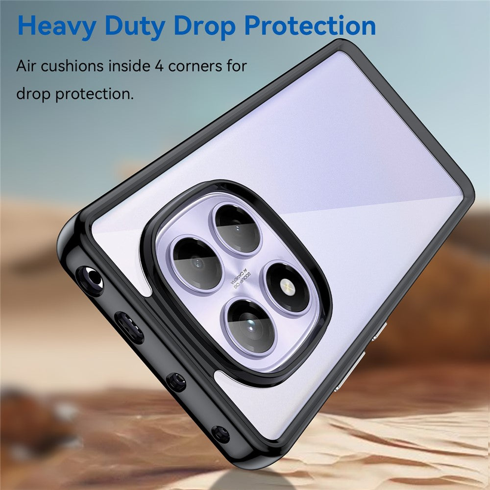 WANLONFENG For Xiaomi Redmi Note 14 Pro 4G Phone Case  XC Series TPU Acrylic Cover with Tempered Glass (Big Lens Hole)