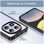 WANLONFENG For Xiaomi Redmi Note 14 Pro 4G Phone Case  XC Series TPU Acrylic Cover with Tempered Glass (Big Lens Hole)