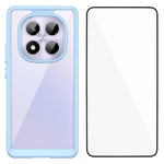 WANLONFENG For Xiaomi Redmi Note 14 Pro 4G Phone Case  XC Series TPU Acrylic Cover with Tempered Glass (Big Lens Hole)