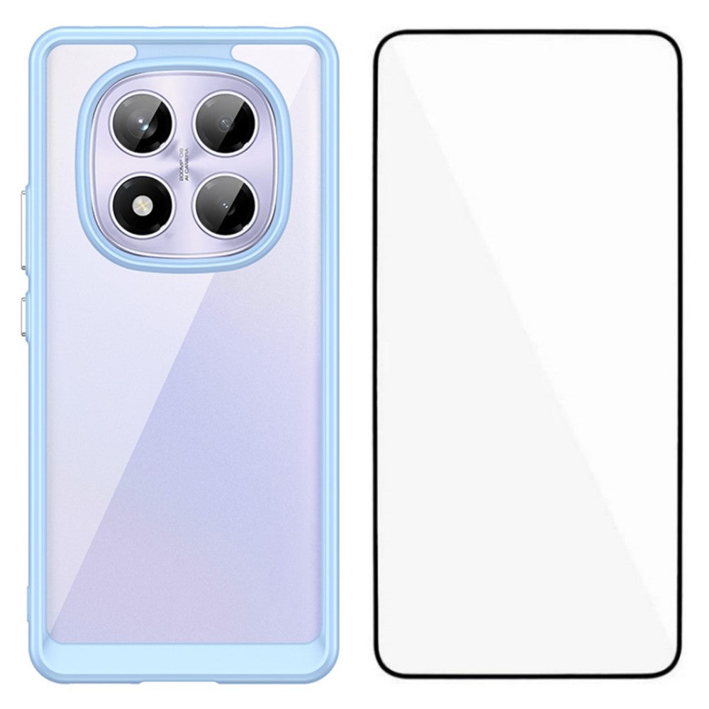 WANLONFENG For Xiaomi Redmi Note 14 Pro 4G Phone Case  XC Series TPU Acrylic Cover with Tempered Glass (Big Lens Hole)