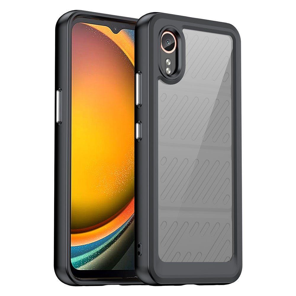 WANLONFENG för Samsung Galaxy Xcover7 mobilskal XC-serien TPU akrylskal med härdat glas (stort linshål)