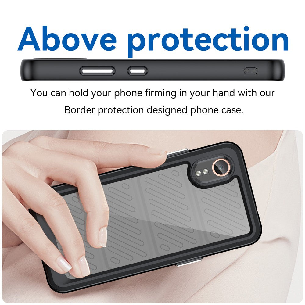 WANLONFENG för Samsung Galaxy Xcover7 mobilskal XC-serien TPU akrylskal med härdat glas (stort linshål)