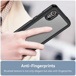 WANLONFENG för Samsung Galaxy Xcover7 mobilskal XC-serien TPU akrylskal med härdat glas (stort linshål)