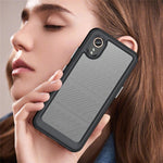 WANLONFENG för Samsung Galaxy Xcover7 mobilskal XC-serien TPU akrylskal med härdat glas (stort linshål)