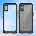 WANLONFENG för Samsung Galaxy Xcover7 mobilskal XC-serien TPU akrylskal med härdat glas (stort linshål)