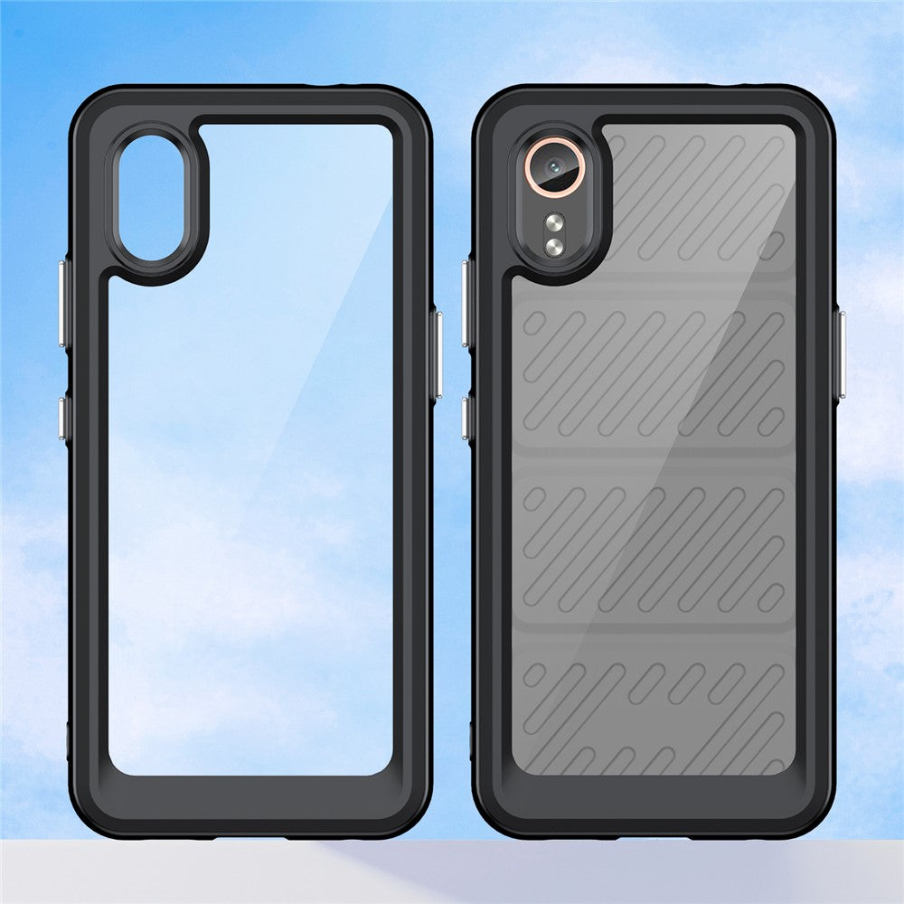 WANLONFENG för Samsung Galaxy Xcover7 mobilskal XC-serien TPU akrylskal med härdat glas (stort linshål)