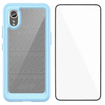 WANLONFENG för Samsung Galaxy Xcover7 mobilskal XC-serien TPU akrylskal med härdat glas (stort linshål)