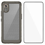 WANLONFENG för Samsung Galaxy Xcover7 mobilskal XC-serien TPU akrylskal med härdat glas (stort linshål)