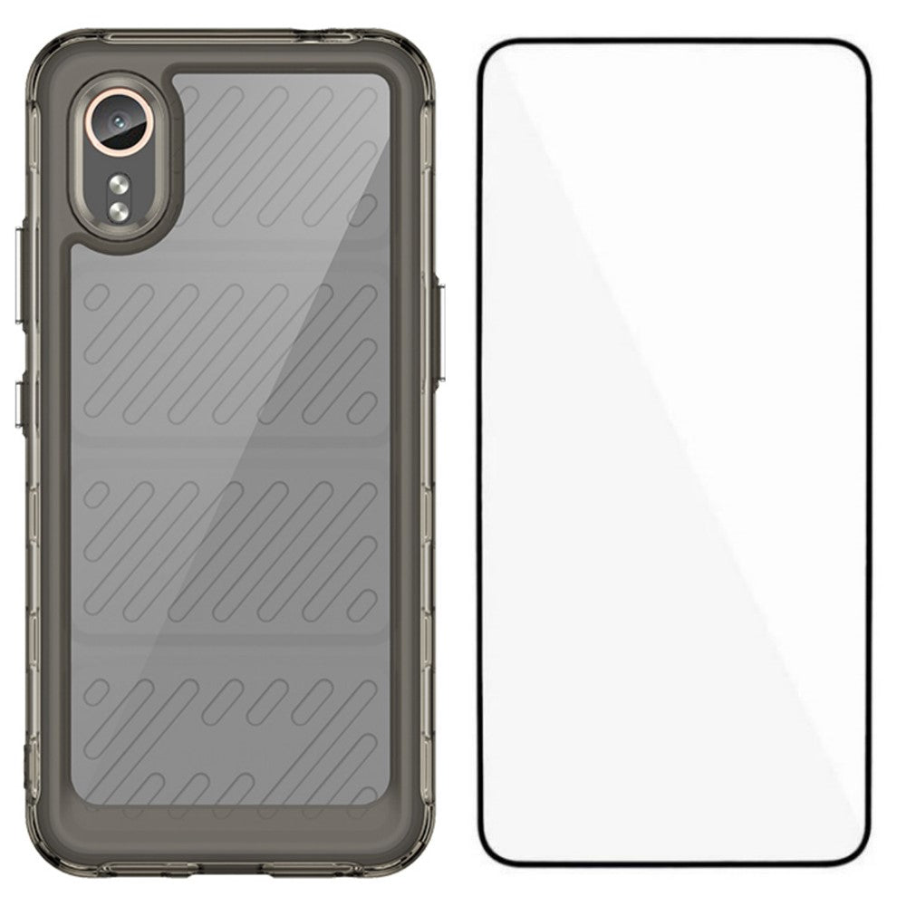 WANLONFENG för Samsung Galaxy Xcover7 mobilskal XC-serien TPU akrylskal med härdat glas (stort linshål)