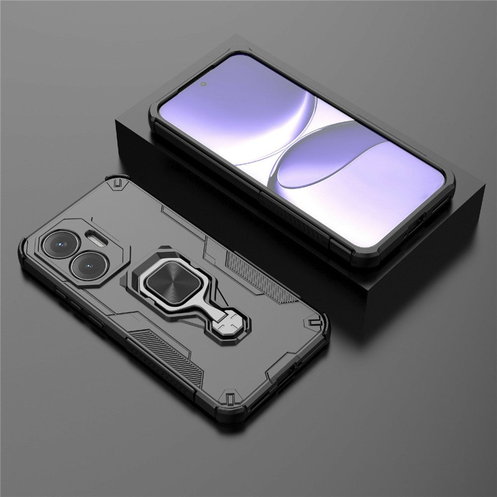 For Xiaomi Poco F7 5G / Redmi Turbo 4 Pro 5G Case Rotatable Ring Kickstand PC + TPU Shockproof Phone Cover