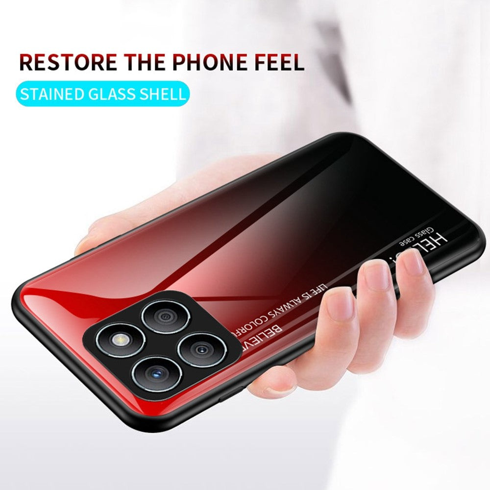 For Honor X8c 4G Case Anti-Scratch Tempered Glass + PC + TPU Phone Cover