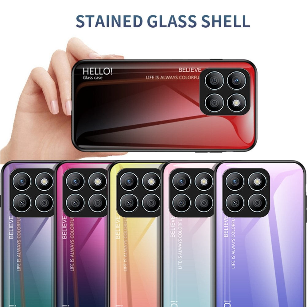 For Honor X8c 4G Case Anti-Scratch Tempered Glass + PC + TPU Phone Cover