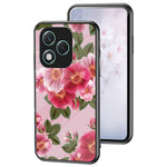 For Honor 400 Lite 5G etui med blomstermønster i TPU + beskyttelsesglas til telefon
