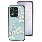 For Honor 400 Lite 5G etui med blomstermønster i TPU + beskyttelsesglas til telefon