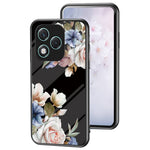 For Honor 400 Lite 5G etui med blomstermønster i TPU + beskyttelsesglas til telefon