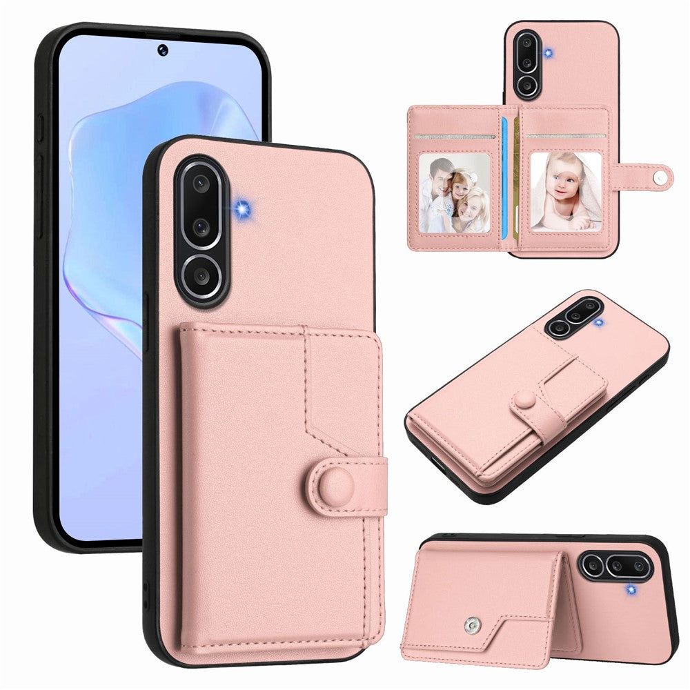 For Samsung Galaxy M56 5G Case RFID Blocking Card Holder Kickstand TPU + PU Leather Phone Back Cover
