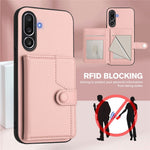 For Samsung Galaxy M56 5G Case RFID Blocking Card Holder Kickstand TPU + PU Leather Phone Back Cover