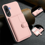 For Samsung Galaxy M56 5G Case RFID Blocking Card Holder Kickstand TPU + PU Leather Phone Back Cover