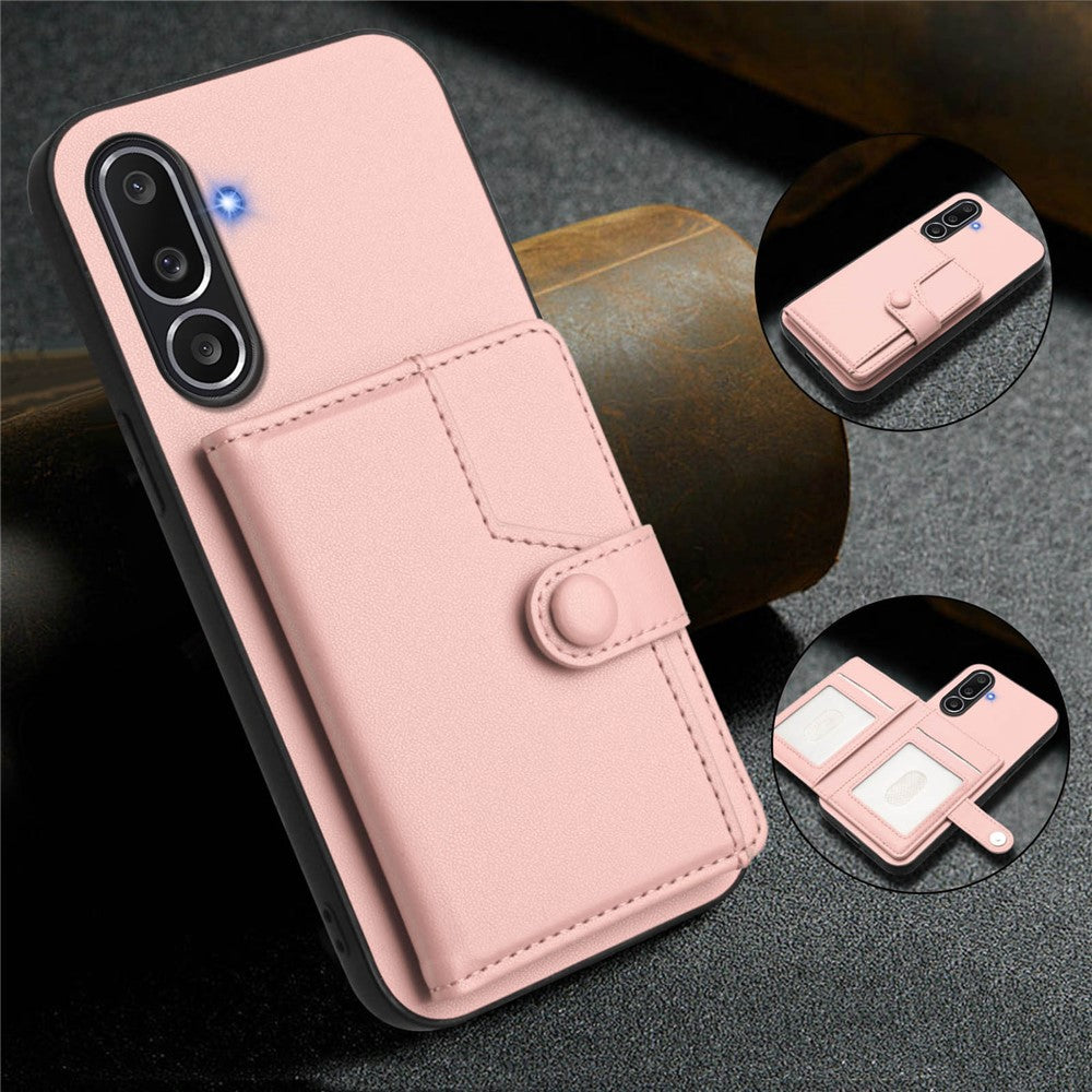 For Samsung Galaxy M56 5G Case RFID Blocking Card Holder Kickstand TPU + PU Leather Phone Back Cover
