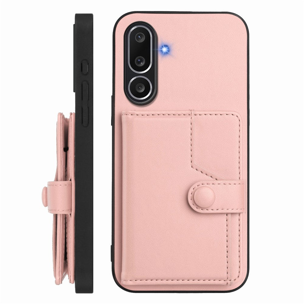 For Samsung Galaxy M56 5G Case RFID Blocking Card Holder Kickstand TPU + PU Leather Phone Back Cover