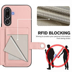 For Samsung Galaxy M56 5G Case RFID Blocking Card Holder Kickstand TPU + PU Leather Phone Back Cover
