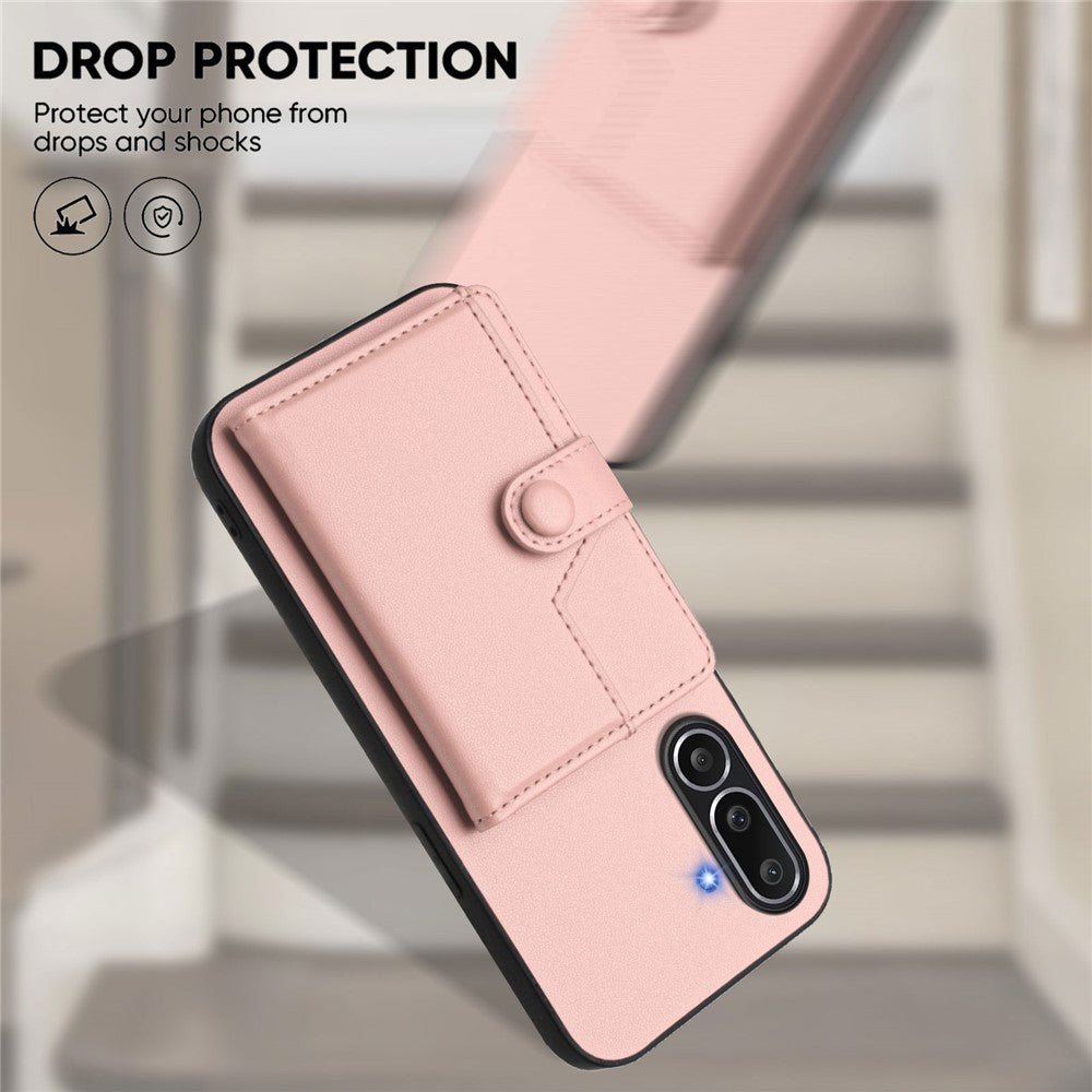 For Samsung Galaxy M56 5G Case RFID Blocking Card Holder Kickstand TPU + PU Leather Phone Back Cover