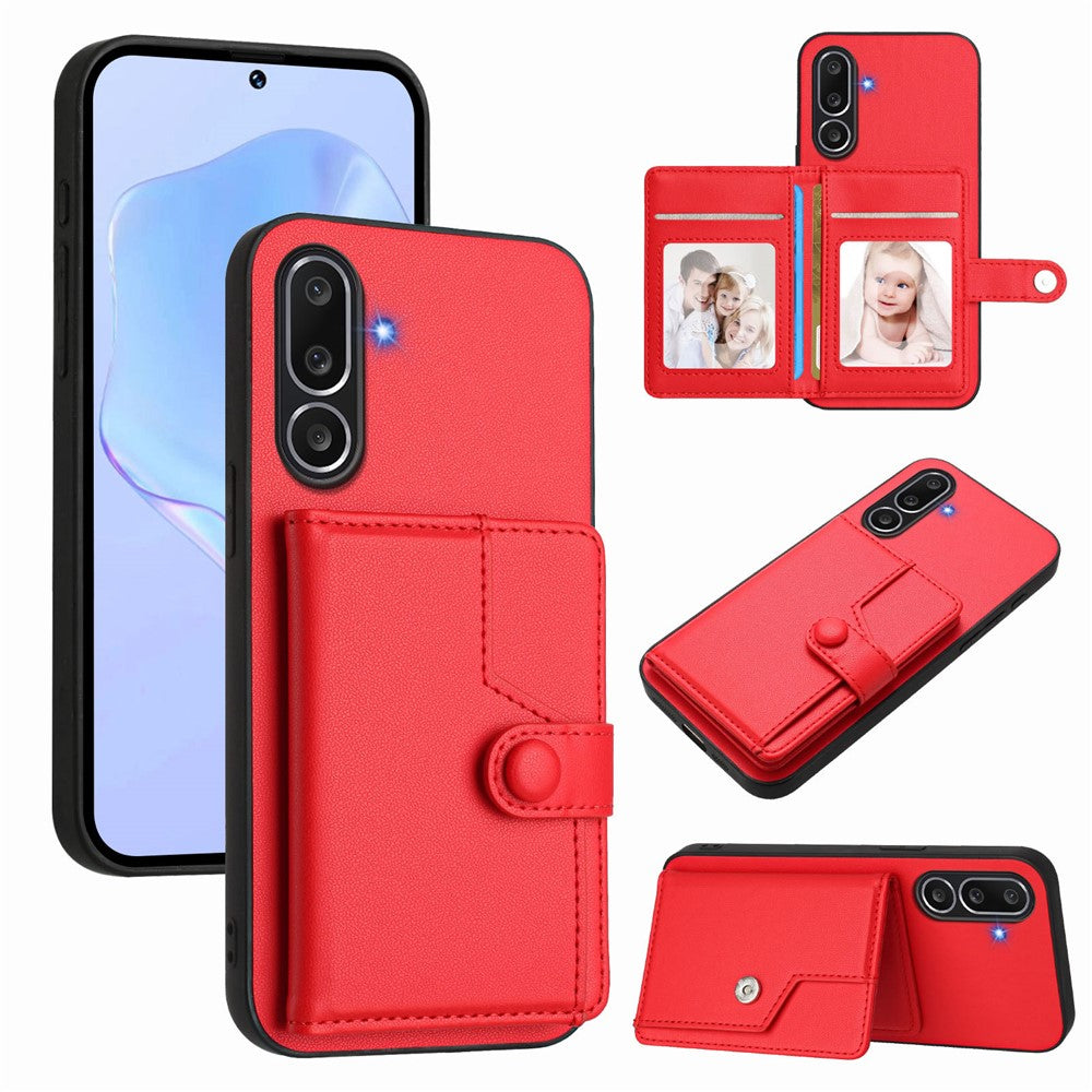 For Samsung Galaxy M56 5G Case RFID Blocking Card Holder Kickstand TPU + PU Leather Phone Back Cover