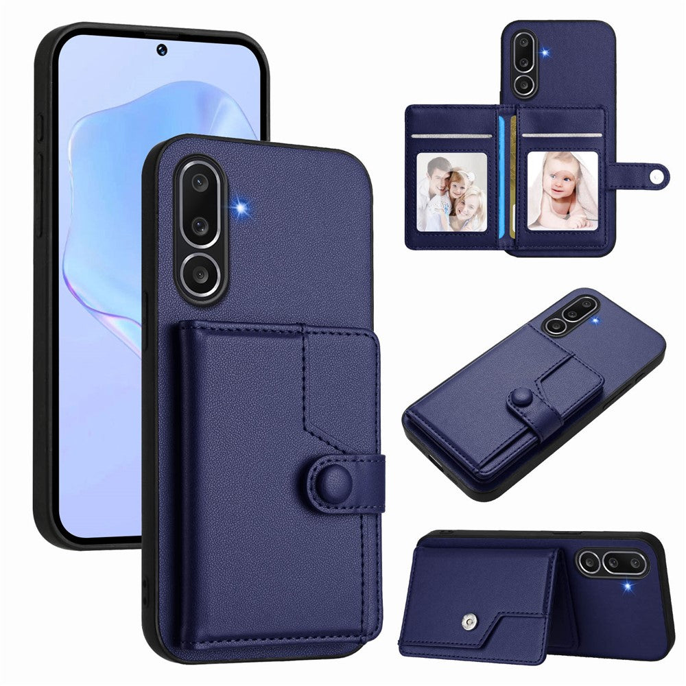 For Samsung Galaxy M56 5G Case RFID Blocking Card Holder Kickstand TPU + PU Leather Phone Back Cover