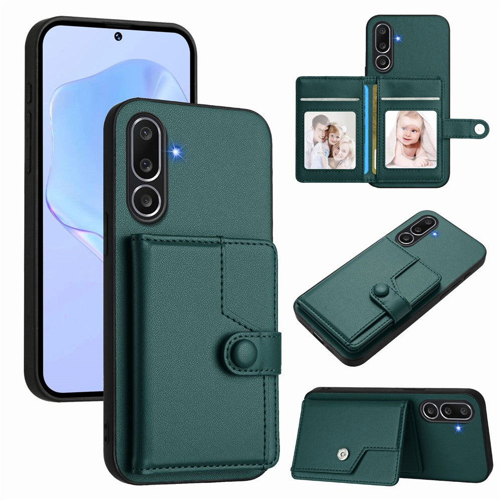 For Samsung Galaxy M56 5G Case RFID Blocking Card Holder Kickstand TPU + PU Leather Phone Back Cover