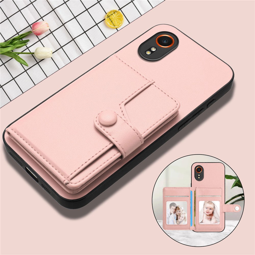 For Samsung Galaxy Xcover7 Case RFID Blocking Card Holder Kickstand TPU + PU Leather Phone Back Cover