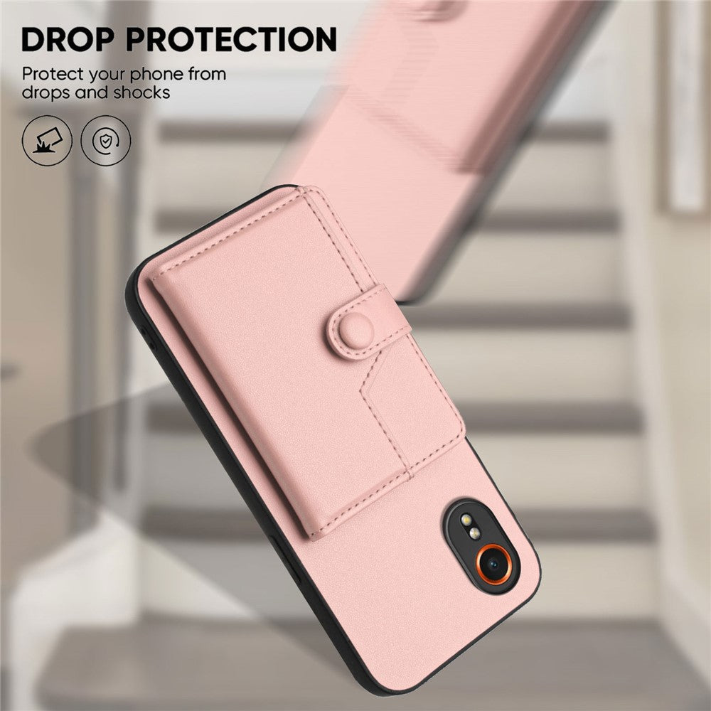 For Samsung Galaxy Xcover7 Case RFID Blocking Card Holder Kickstand TPU + PU Leather Phone Back Cover