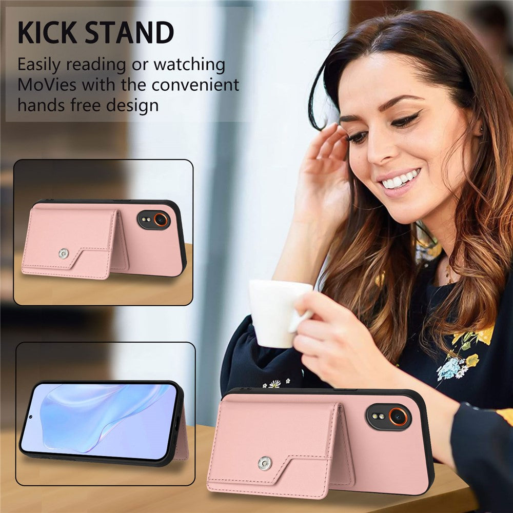 For Samsung Galaxy Xcover7 Case RFID Blocking Card Holder Kickstand TPU + PU Leather Phone Back Cover
