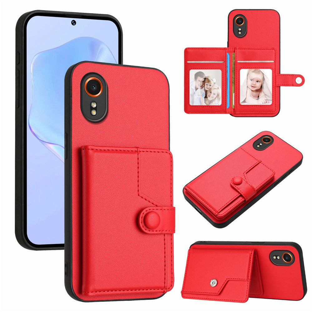 For Samsung Galaxy Xcover7 Case RFID Blocking Card Holder Kickstand TPU + PU Leather Phone Back Cover