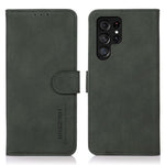 KHAZNEH tekstureret PU-læderskal til Samsung Galaxy S23 Ultra med magnetisk spænde, foldbart stativ og fuldt beskyttende tegnebogsetui til mobiltelefon