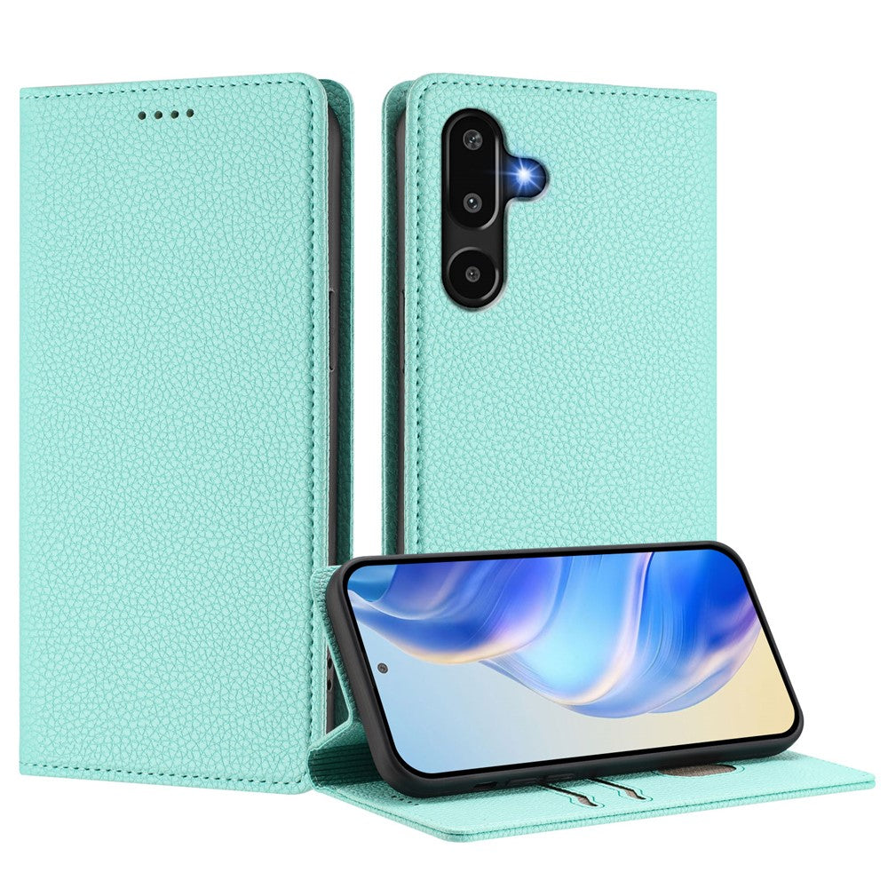 Til Samsung Galaxy M16 5G / Galaxy F16 5G Pung Etui RFID Blokerende Litchi Tekstur Læder Mobilcover