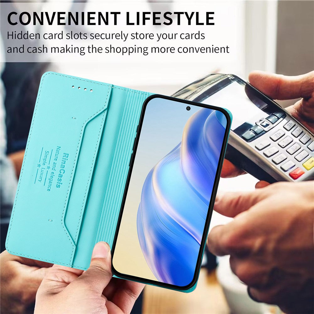 For Honor 400 Pro 5G (Global) Leather Case RINACASIS RC01 Phone Cover with RFID Blocking Wallet Stand