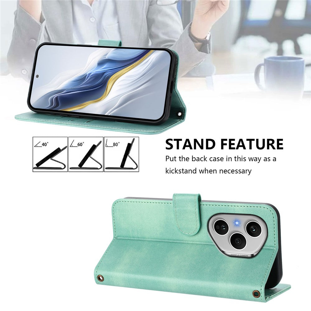 For Honor 400 Pro 5G (Global) Cases Wallet Stand Retro Texture Leather Phone Cover with Lanyard