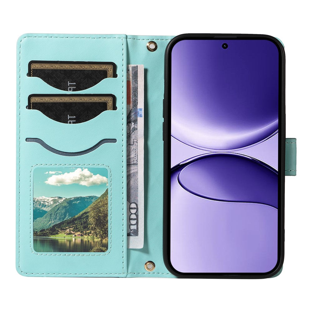For Xiaomi Poco F7 5G / Xiaomi Redmi Turbo 4 Pro 5G Wallet Case Rhombus Leather Phone Cover with Strap