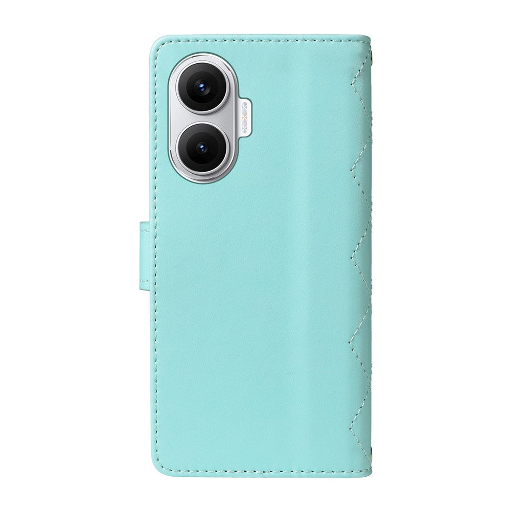 For Xiaomi Poco F7 5G / Xiaomi Redmi Turbo 4 Pro 5G Wallet Case Rhombus Leather Phone Cover with Strap