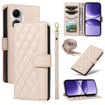 For Xiaomi Poco F7 5G / Xiaomi Redmi Turbo 4 Pro 5G Wallet Case Rhombus Leather Phone Cover with Strap