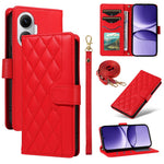 For Xiaomi Poco F7 5G / Xiaomi Redmi Turbo 4 Pro 5G Wallet Case Rhombus Leather Phone Cover with Strap