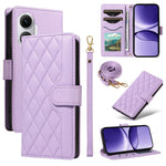 For Xiaomi Poco F7 5G / Xiaomi Redmi Turbo 4 Pro 5G Wallet Case Rhombus Leather Phone Cover with Strap