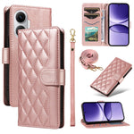 For Xiaomi Poco F7 5G / Xiaomi Redmi Turbo 4 Pro 5G Wallet Case Rhombus Leather Phone Cover with Strap