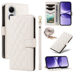 For Xiaomi Poco F7 5G / Xiaomi Redmi Turbo 4 Pro 5G Wallet Case Rhombus Leather Phone Cover with Strap