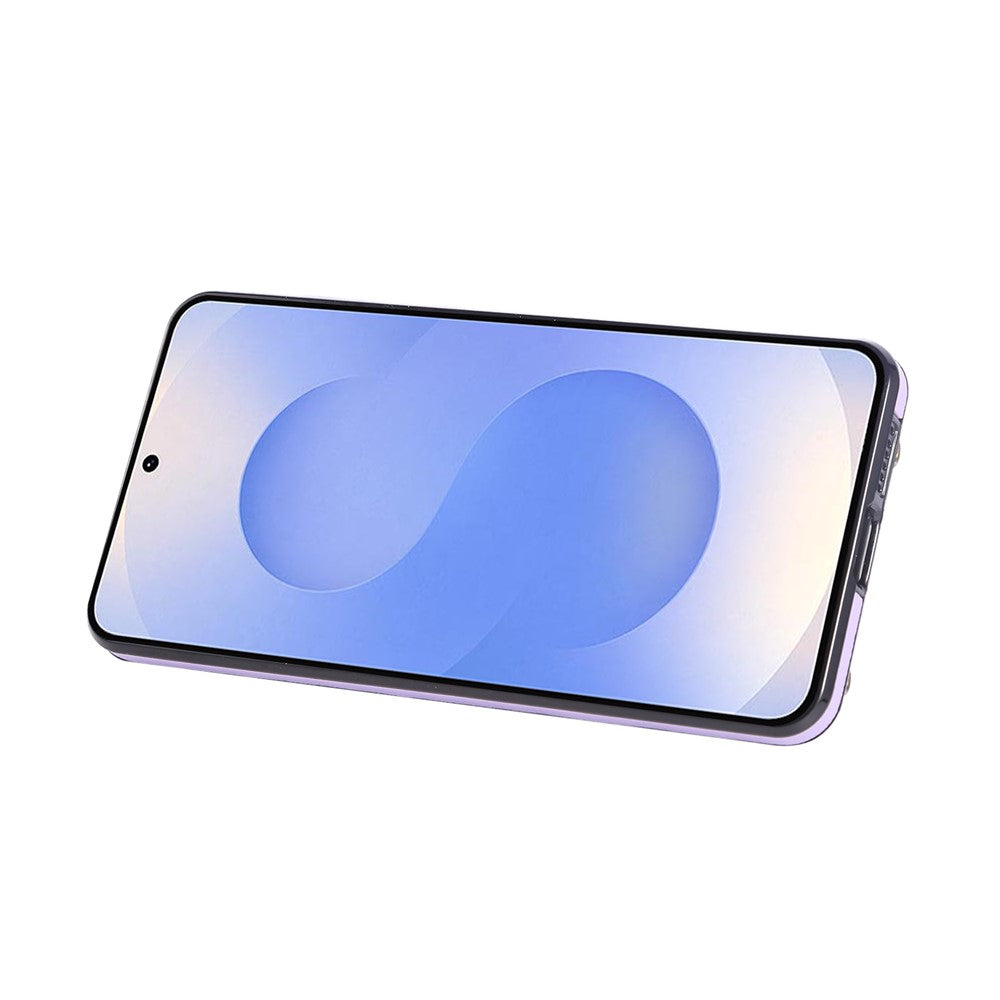 For Samsung Galaxy S25 Edge Case Card Holder Ring Kickstand TPU + PU Leather Phone Cover with Long Strap