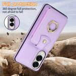 For Samsung Galaxy S25 Edge Case Card Holder Ring Kickstand TPU + PU Leather Phone Cover with Long Strap