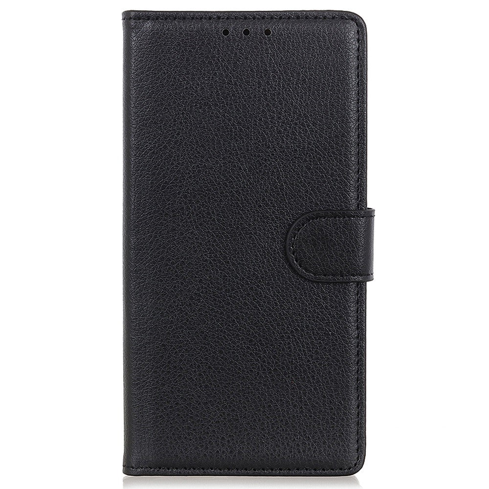 Stødsikkert pung-etui i litchi-tekstureret, ridsebestandigt PU-læder til Samsung Galaxy S23 Ultra