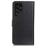 Stødsikkert pung-etui i litchi-tekstureret, ridsebestandigt PU-læder til Samsung Galaxy S23 Ultra