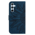 Samsung Galaxy A17 5G / A17 4G / A26 5G-skal Sunflower Imprint PU-lädermobilskal med lång rem